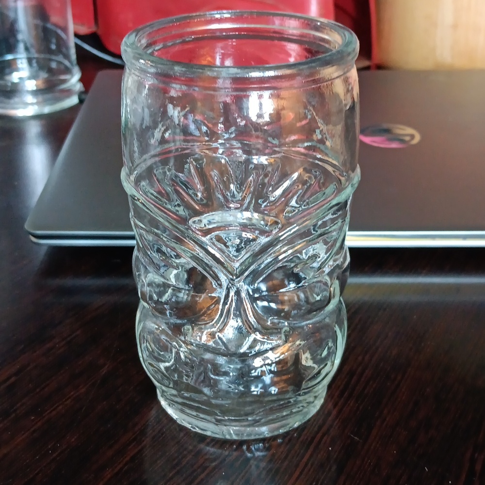 GLASS TIKI JAR